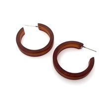 Load image into Gallery viewer, Mahogany Brown Frosted Small Classic Hoop Earrings