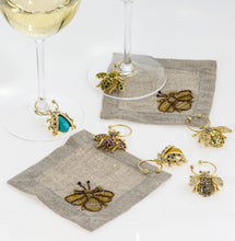 Load image into Gallery viewer, Bedazzled bee wine charms