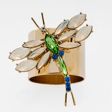 Load image into Gallery viewer, Dragonfly napkin rings, opal, set of two