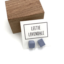 Load image into Gallery viewer, Smoke Blue Midi Cube Stud Earrings
