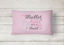 Load image into Gallery viewer, Ballet Feeds my Soul Canvas Fabric Decorative Pillow