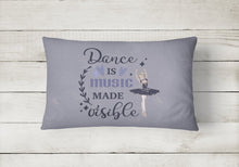 Load image into Gallery viewer, Dance is music made visible Canvas Fabric Decorative Pillow
