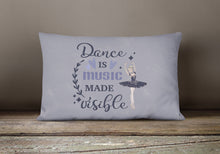 Load image into Gallery viewer, Dance is music made visible Canvas Fabric Decorative Pillow