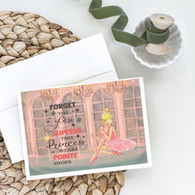 Load image into Gallery viewer, This Princess Wears Pionte Shoes Dance Greeting Cards -  Blank Note Cards – 8-Pack of Artist-Designed Cards with Envelopes