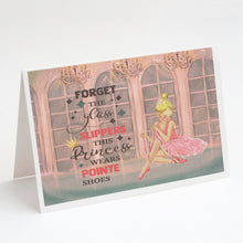Load image into Gallery viewer, This Princess Wears Pionte Shoes Dance Greeting Cards -  Blank Note Cards – 8-Pack of Artist-Designed Cards with Envelopes