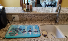 Load image into Gallery viewer, Glitter Bows and Pointed Toes Dance Dish Drying Mat – Absorbent, Artistic Kitchen Essentials