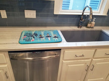 Load image into Gallery viewer, Glitter Bows and Pointed Toes Dance Dish Drying Mat – Absorbent, Artistic Kitchen Essentials