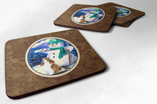 Load image into Gallery viewer, Artist Snowman with Springer Spaniel Coasters - Set of 4 Lightweight Foam, Absorbent Drink Coasters