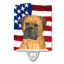 Load image into Gallery viewer, USA American Flag with Bullmastiff Ceramic Night Light SS4001CNL