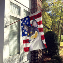 Load image into Gallery viewer, USA American Flag with Fox Terrier Flag Canvas House Size