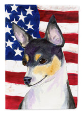 Load image into Gallery viewer, USA American Flag with Fox Terrier Flag Canvas House Size
