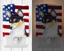 Load image into Gallery viewer, USA American Flag with Fox Terrier Ceramic Night Light SS4002CNL