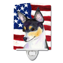 Load image into Gallery viewer, USA American Flag with Fox Terrier Ceramic Night Light SS4002CNL