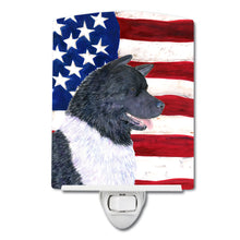 Load image into Gallery viewer, USA American Flag with Akita Ceramic Night Light SS4005CNL
