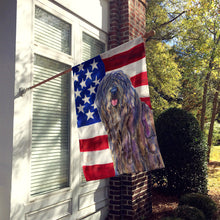 Load image into Gallery viewer, USA American Flag with Bergamasco Sheepdog Flag Canvas House Size