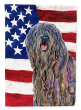 Load image into Gallery viewer, USA American Flag with Bergamasco Sheepdog Flag Canvas House Size