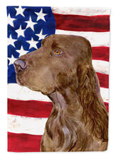 Load image into Gallery viewer, USA American Flag with Field Spaniel Flag Canvas House Size