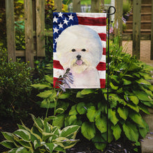 Load image into Gallery viewer, USA American Flag with Bichon Frise Garden Flag – Decorative Outdoor Yard Flag