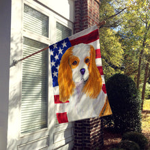 Load image into Gallery viewer, USA American Flag with Cavalier Spaniel Flag Canvas House Size