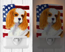 Load image into Gallery viewer, USA American Flag with Cavalier Spaniel Ceramic Night Light SS4012CNL