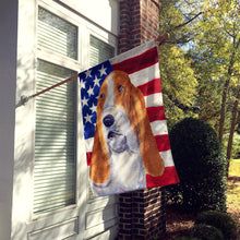 Load image into Gallery viewer, USA American Flag with Basset Hound Flag Canvas House Size
