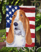 Load image into Gallery viewer, USA American Flag with Basset Hound Garden Flag – Decorative Outdoor Yard Flag