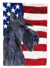 Load image into Gallery viewer, USA American Flag with Scottish Terrier Flag Canvas House Size