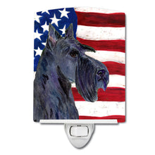 Load image into Gallery viewer, USA American Flag with Scottish Terrier Ceramic Night Light SS4014CNL