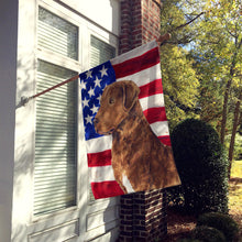 Load image into Gallery viewer, USA American Flag with Curly Coated Retriever Flag Canvas House Size