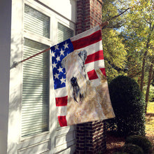 Load image into Gallery viewer, USA American Flag with Wheaten Terrier Soft Coated Flag Canvas House Size