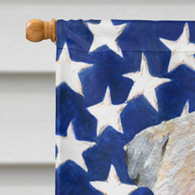 Load image into Gallery viewer, USA American Flag with Wheaten Terrier Soft Coated Flag Canvas House Size