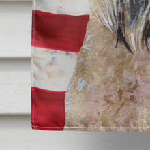 Load image into Gallery viewer, USA American Flag with Wheaten Terrier Soft Coated Flag Canvas House Size
