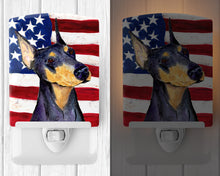 Load image into Gallery viewer, USA American Flag with Doberman Ceramic Night Light SS4022CNL