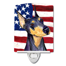 Load image into Gallery viewer, USA American Flag with Doberman Ceramic Night Light SS4022CNL