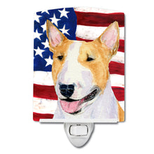 Load image into Gallery viewer, USA American Flag with Bull Terrier Ceramic Night Light SS4023CNL