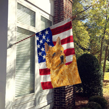 Load image into Gallery viewer, USA American Flag with Norwich Terrier Flag Canvas House Size
