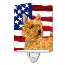 Load image into Gallery viewer, USA American Flag with Norwich Terrier Ceramic Night Light SS4026CNL