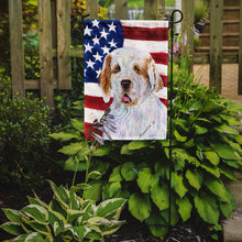 Load image into Gallery viewer, USA American Flag with Clumber Spaniel Garden Flag – Decorative Outdoor Yard Flag