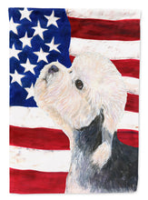 Load image into Gallery viewer, USA American Flag with Dandie Dinmont Terrier Garden Flag – Decorative Outdoor Yard Flag