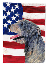 Load image into Gallery viewer, USA American Flag with Irish Wolfhound Flag Canvas House Size