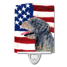 Load image into Gallery viewer, USA American Flag with Irish Wolfhound Ceramic Night Light SS4033CNL