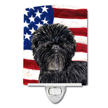Load image into Gallery viewer, USA American Flag with Affenpinscher Ceramic Night Light SS4038CNL
