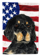 Load image into Gallery viewer, USA American Flag with Gordon Setter Flag Canvas House Size