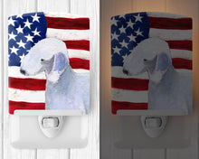 Load image into Gallery viewer, USA American Flag with Bedlington Terrier Ceramic Night Light SS4045CNL