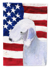 Load image into Gallery viewer, USA American Flag with Bedlington Terrier Garden Flag – Decorative Outdoor Yard Flag