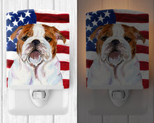 Load image into Gallery viewer, USA American Flag with Bulldog English Ceramic Night Light SS4046CNL