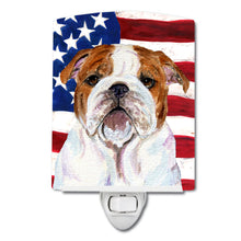 Load image into Gallery viewer, USA American Flag with Bulldog English Ceramic Night Light SS4046CNL