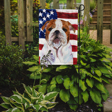 Load image into Gallery viewer, USA American Flag with Bulldog English Garden Flag – Decorative Outdoor Yard Flag