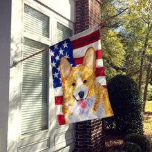 Load image into Gallery viewer, USA American Flag with Corgi Flag Canvas House Size