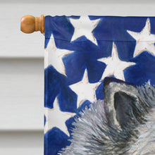 Load image into Gallery viewer, USA American Flag with Keeshond Flag Canvas House Size